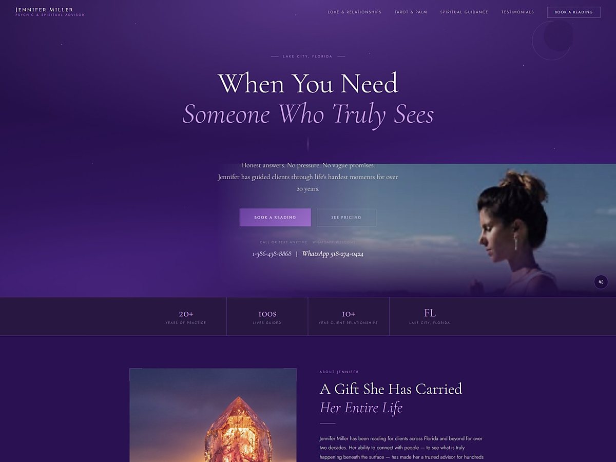 Psychic Jennifer Miller -- website by ChileJam