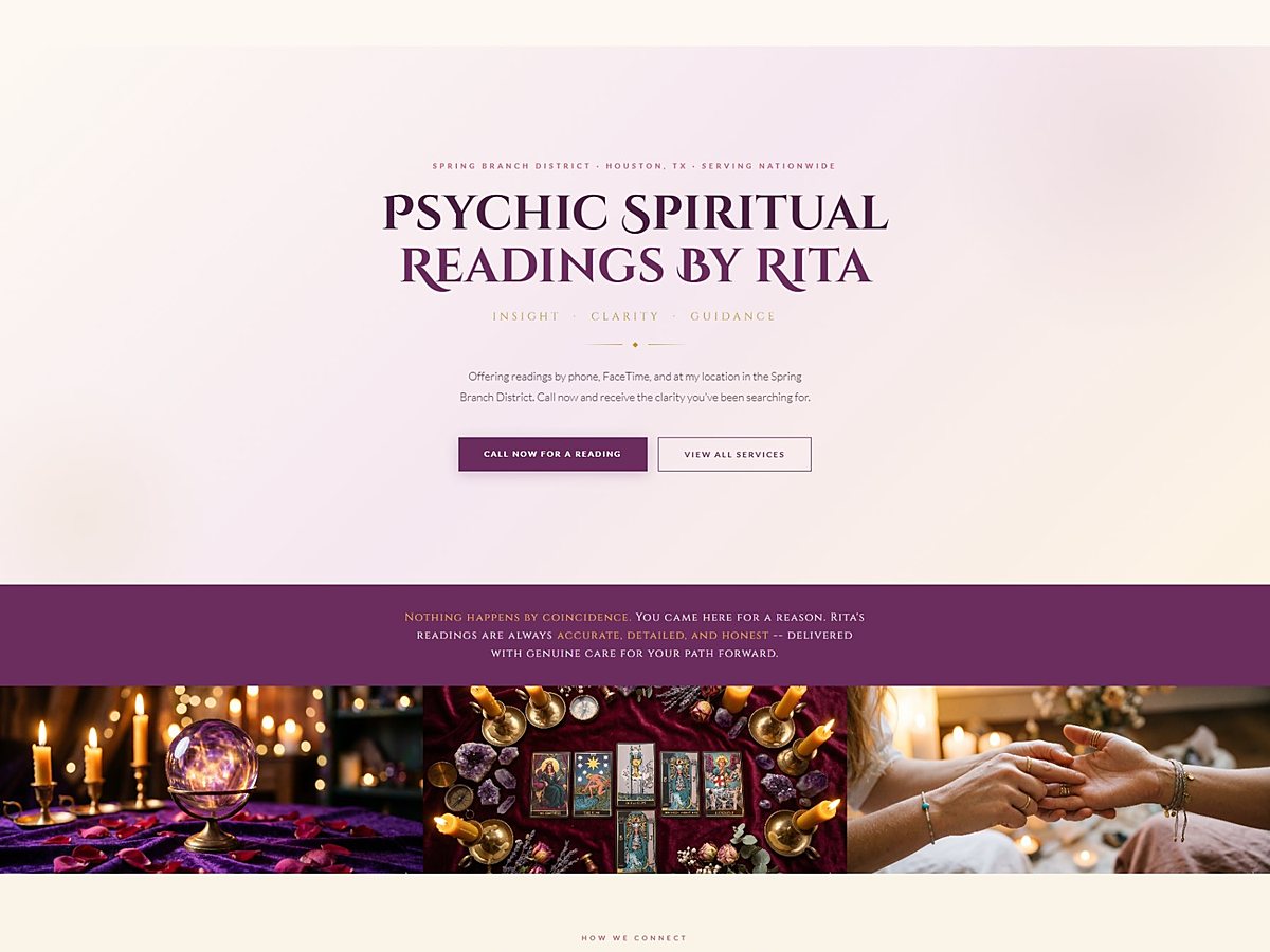 Psychic Readings by Rita -- website by ChileJam
